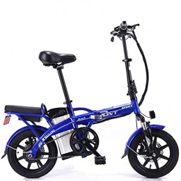 CJCJ-LOVE vélo CJCJ-LOVE Pliant Vélo Électrique, 14 Pouces 48V / 350W / 10Ah Haute Configuration E-Bike Adulte / Enfant Vélo Électrique, Batterie Rechargeable Au Lithium Amovible, Bleu