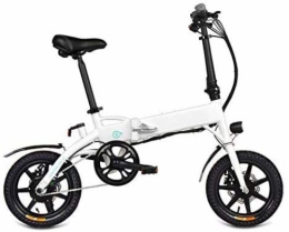 COUYY vélo COUYY Électrique Pliant vélo, léger et Aluminium vélo Pliant avec des pédales, servodirection et 7.8Ah / 10.4Ah au Lithium-ION, vélo électrique avec 14 Pouces Roues et 250W Moteur, Blanc, 10.4Ah
