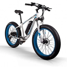 cysum Vélos électriques Cysum M980 Vélo de Montagne électrique 26 Pouces, Batterie Lithium-ION 48 V / 17 Ah, Shimano 7 Vitesses, vélo de Montagne électrique pour Adulte (Bleu)