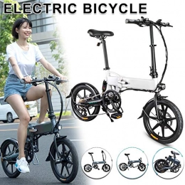 Duial Vélos électriques Dušial 16 inch Electric Bike Folding Electric Bike Folding Bicycle, Folding Bike with Pedals Electric Bike with 16 inch Wheels and 250W Motor 25KM / H Portable for Cycling Suitable for Commuting
