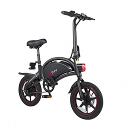 Dyu vélo DYU D3+ Vélo Électrique Pliable, Jusqu'à 25km / h, Vitesse Réglable 14" Vélo Électrique, 250W / 36V Rechargeable Batterie Li-ION, Vélo Electrique avec Pédales, Adulte