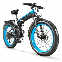 Extrbici Vélos électriques Extrbici Vélo Pliable électrique Homme Gros Pneu VTT 1000 W 48 V Tout Terrain Adult Trois Modes de Conduite XF690 （Bleu）