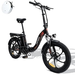 Fafrees vélo Fafrees F20, Fatbike 20", 250 W, vélo électrique pliable, 36 V 16 Ah, vélo électrique, vélo pliant, 20" x 3.0 Fat Tire VTT pour homme, Shimano 7S City Ebike Femme, noir