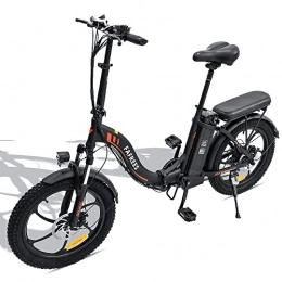 Fafrees vélo Fafrees F20 Fatbike Batterie 36 V 15 Ah Vélo électrique pliable de 20 pouces 250 W Vitesse maximale 25 km / h, avec batterie rechargeable amovible SHIMANO 7S, jusqu'à 90-120 km -Noir