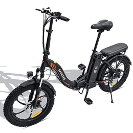 Fafrees vélo Fafrees F20 Fatbike Batterie 36 V 15 AH Vélo électrique pliable de 20 pouces 250 W Vitesse maximale 25 km / h, avec batterie rechargeable SHIMANO 7S, jusqu'à 90-120 km - Noir