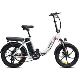Fafrees vélo Fafrees F20 Vélo électrique pliant 20" Fat Tire - 250 W avec batterie de rechange 36 V 15 Ah - Vélo électrique pliable - 25 km / h - VTT avec Shimano 7 vitesses - Blanc