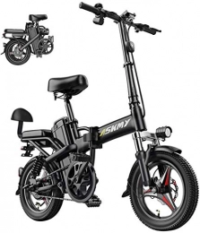 Fangfang vélo Fangfang Vélos électriques, 14 Pouces à Neige électrique vélo Pliant 350W VTT avec siège arrière et Frein à Disque avec 48V 25Ah Batterie au Lithium, Bicyclette (Size : 8AH)