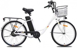 Fangfang vélo Fangfang Vélos électriques, Adultes Ville Vélo électrique, 250W brushless 24 Pouces Voyage E-Bike 36V 10.4AH Batterie Amovible avec siège arrière Unisexe, Bicyclette (Color : White)