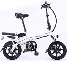 Fangfang vélo Fangfang Vélos électriques, Plats à emporter sans conducteur Pliant en Acier au Carbone vélo électrique au Lithium Batterie de Voiture Adulte Double vélo électrique, Blanc, 10A, Bicyclette