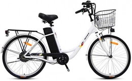 Fangfang vélo Fangfang Vélos électriques, Vélo électrique Adulte Banlieue, 250W Moteur 24 Pouces Urban Retro vélo électrique 36V 10.4AH Batterie Amovible avec Affichage LED, Bicyclette (Color : White)