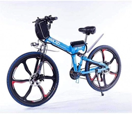 Fangfang vélo Fangfang Vélos électriques, Vélo électrique assistée Pliant Lithium VTT 27 Vitesses Batterie vélo 350W48v13ah Suspension complète à Distance, Bleu, 10AH, Bicyclette