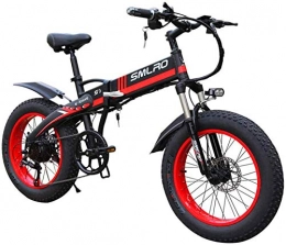 Fangfang vélo Fangfang Vélos électriques, Électrique Fat Tire Bike, 20" 350W Adulte électrique VTT, avec Amovible 48V 8Ah Batterie Lithium-ION, Gears 7 Professional Vitesse, Bicyclette (Color : Black Red)