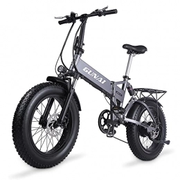 GUNAI vélo GUNAI Vélo électrique Fat Bike 500W-48V-12.8Ah Li-Batterie 20 * 4.0 VTT Cadre en Alliage d'aluminium et écran LCD étanche avec siège arrière(Argent)