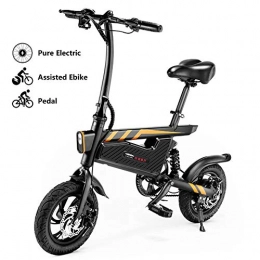GUOJIN vélo GUOJIN Folding Electric Bicycle 16" Mini Small Scooter Bike Mate, Lithium Battery Adult Men and Women Ultra Light and Convenient E-Bike, Boosting Mileage Up to 25Km / H