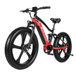 Générique vélo Générique Nathaniel 26'' Electric Bike 48V 20Ah Battery ELECTR BICYCL City Bicycle 4.0 Fat Bike Sport Mountain Bike Men Cycling… (Red)