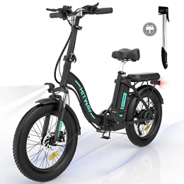 HITWAY vélo HITWAY Vélo Électrique, 20" VTT Fat Bike Electrique Adulte Pliable, Batterie 36V / 11.2Ah, Moteur 250W, Portée 35-90km, Shimano 7 Vitesses, E-Bike Ville