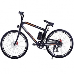 HJHJ vélo HJHJ Vlo de Montagne lectrique Hors Route, Amortisseur de Coussin de vlo lectrique de 26 Pouces pdale de vlo lectrique assist (avec Batterie au Lithium Amovible), Black