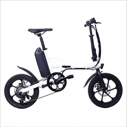 HWOEK vélo HWOEK Mini Vélo électrique Pliant, Vélo électrique VTT avec Batterie au Lithium 36V 13AH Renforcer Vélos électriques Frein à Double Disque à 6 Vitesses Unisexe, Blanc