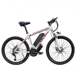 Hyuhome vélo Hyuhome Vélos électriques pour Adultes, 350W en Alliage d'aluminium Ebike vélos Amovible 48V / 10Ah Lithium-ION Rechargeable VTT / Commute Ebike, White Red