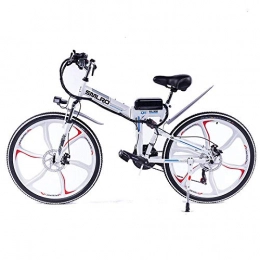 Knewss Vélos électriques Knewss 26 Mx300 Vélo Électrique Pliant Shimano 7 Vitesse E-Bike 48 v Batterie Au Lithium 350 w 13ah Moteur Vélo Électrique pour Adultes-Blanc_36V350W10AH