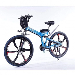 Knewss Vélos électriques Knewss 26 Mx300 Vélo Électrique Pliant Shimano 7 Vitesse E-Bike 48 v Batterie Au Lithium 350 w 13ah Moteur Vélo Électrique pour Adultes-Bleu_36V350W10AH