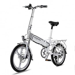KT Mall vélo KT Mall Vélos électriques Batterie au Lithium-ION de 48 V Moteur sans Balai avec moyeu arrière de 400 Watts 14 Pouces vélo électrique Pliant Portable E-Bike Trois Modes de Conduite, Argent, 20inch60KM