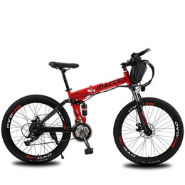 LOVE-HOME vélo LOVE-HOME 26Inch Vélos Électriques VTT Pliant, 36V / 8Ah Adult E-Bike avec Amovible Au Lithium-ION, 3 Modes Randonnée À Vélo 2 Modes Batterie, Rouge, Bag Battery