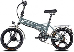 PIAOLING vélo Léger 20" 350W pliant Ville vélo électrique, vélo électrique assistée Sport vélo avec 48V 10, 5 / 12.5AH amovible lithium, vitesse Speed ​​Professional 7 Dédouanement ( Color : Grey , Size : 10.5AH )