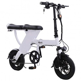 MFWFR vélo MFWFR VLo lectrique Pliant, Vitesse Maximum 25 Km / H de Vlo de Ville de Vlo lectrique de Scooter lectrique Se Pouce 12 48V, Portable Rglable Le Vlo, Blanc, 8A