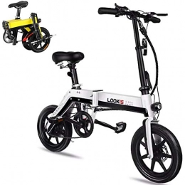 HAOYF vélo Mini Vélos électriques pour Adultes 12" Pliable E-Bike 36V 250W 5-10.4Ah 20KM / H Vélos électriques réglable Cadre en Alliage d'aluminium léger E-Bike, Blanc, 30KM