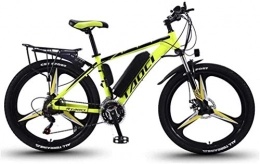 Mu vélo MU Vélo Électrique Électrique Vtt Pour Adultes, Vélos En Alliage D'Aluminium Tout-Terrain, 26" 36V 350W 13Ah Amovible Au Lithium-Ion, Jaune 2, 8Ah 50 Km