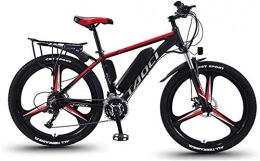 Mu vélo MU Vélo Électrique Électrique Vtt Pour Adultes, Vélos En Alliage D'Aluminium Tout-Terrain, 26" 36V 350W 13Ah Amovible Au Lithium-Ion, Rouge, 10Ah 65 Km