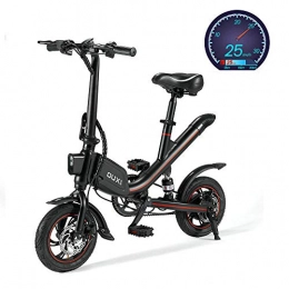 OUXI vélo OUXI Vlo lectrique Pliable V1 12 Pouces, vlos lectriques pour Adultes avec Batterie lectrique 36V 6, 6 Ah Pliable avec pdales pour Faire du vlo en Plein air Train Train (Noir)