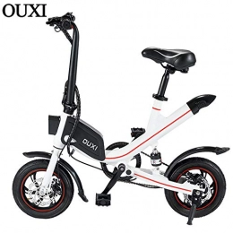 OUXI vélo OUXI Vélos Électriques pour Adultes, Velo Electrique avec Roues 250w 6.6ah 36v 12" Vélo Pliant Léger pour Hommes Sportif Aptitude Extérieur (Blanc)