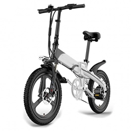 PHASFBJ vélo PHASFBJ Vélo Électrique, VTT Electrique Pliable pour Adulte Shimano 7 Vitesse Ebike Vélo électrique de Ville 300w 48v LG Batterie au Lithium Vélo de Montagne pour Plage Neige, Gris, 8.7Ah300W