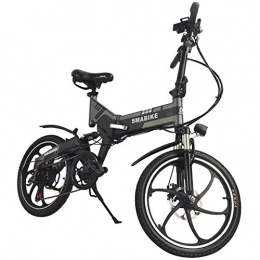 PXQ vélo Pliant vlo lectrique avec 48V 250W Batterie et LCD 3 Vitesses Smart Meter, 7 Vitesses Montagne E-Bike Citybike Commuter vlo 20 Pouces, Freins Disque et Fourche de Suspension, Black