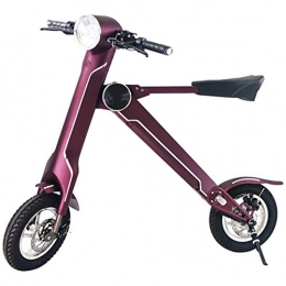 LPsweet vélo Pliant Vélo Électrique, Adulte Facile Pliant Et Carry Design Léger Et Pliant en Aluminium Vélo avec des Pédales Lithium Vélo Aventure De Plein Air, Violet