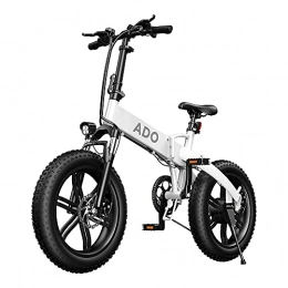 Generic vélo Pneus de vélo électrique Pliant ADO A20F 20 Pouces avec moyeu de Moulage intégré Moteur à Engrenages à taux de Puissance 500 W avec Vitesse 380 TR / Min (Blanc)