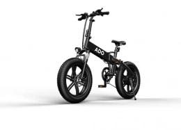 Generic vélo Pneus de vélo électrique Pliant ADO A20F 20 Pouces avec moyeu de Moulage intégré Moteur à Engrenages à taux de Puissance 500 W avec Vitesse 380 TR / Min (Noir)