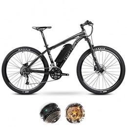 PXQ vélo PXQ 27 Vitesses Hors Route vélo 26 / 27, 5 Pouces IP65 imperméable à l'eau électrique VTT 36V 10.4 AH E-Bike avec LCD 5 Vitesses Smart Meter, Double Disque Freins et Amortisseur E-Bike, Gray, 27.5Inch