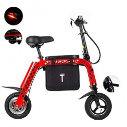 PXQ vélo PXQ Mix Portable vélo électrique amélioré 36V 10AH 250W Scooter de véhicule électronique Pliant avec siège d'enfant et Sac Shopping, 10 Pouces de mobilité imperméable à l'eau Bike13KG, Red
