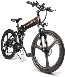 QDWRF vélo QDWRF Velo Electrique Pliable Adulte Ebike d'appartement, 350W 10AH 48V de 26 Pouces jusqu'à 25 km / h Adulte Unisexe, Pliable21 Vitesses