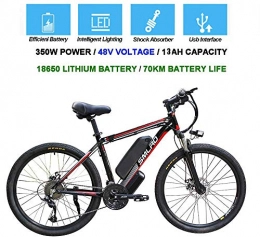 QDWRF vélo QDWRF VTT Électrique 26" E-Vélo Homme pour Adultes, 350W en Alliage d'aluminium Ebike vélos Amovible 48V 13Ah Lithium-ION Rechargeable Électrique, 21 Vitesses, Jusqu’à 35km / h B