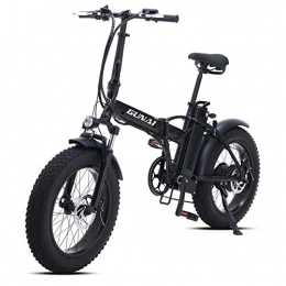 QX vélo QX Scooter 20 Pouces Vélo de Neige Électrique 500W Vtt Pliable Avec Batterie Au Lithium 48V 15Ah Et Frein À Disque Vtt E-Bike, Noir