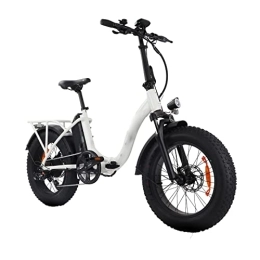 QYTEC vélo QYTEC zxc Vélo électrique pliable pour homme, vélo de neige, batterie au lithium, pneu gros (couleur : blanc)