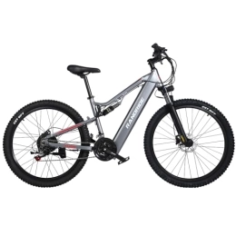 RANDRIDE Vélos électriques RANDRIDE YG90 Vélo électrique 27, 5 Pouces, Batterie 48 V, 17 Ah, avec pédalage assisté à 21 Vitesses, Frein à Disque hydraulique, Cadre en Alliage d'aluminium (yg90 / Noir) (YG90 / Gris)