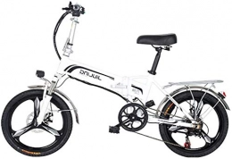 RDJM vélo RDJM VTT Electrique 20" 350W Pliant Ville vélo électrique, vélo électrique assistée Sport vélo avec 48V 10, 5 / 12.5AH Amovible Lithium, Vitesse Speed ​​Professional 7 (Color : White, Size : 12.5AH)