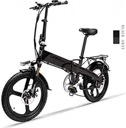 RDJM vélo RDJM VTT Electrique, 20 Pouces vélo électrique Pliable 48V 240W 12.8Ah Batterie au Lithium Ville de vélos 7 Vitesses E-Bikes 5 Vitesse Adulte mâle et Femelle Mini VTT avec Dispositif Anti-vol