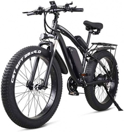 RDJM vélo RDJM VTT Electrique, 26 Pouces électrique VTT E-Bike 21 Vitesses 48V Batterie au Lithium 4, 0 Hors Route 1000W Banquette arrière électrique VTT Vélo for Adultes, Bleu (Color : Black)