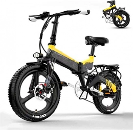 RDJM vélo RDJM VTT Electrique, Léger Pliant vélo électrique for Adultes, 48 ​​ Pouces Amovible de Haute capacité 20 Pouces Ville E Bikes, 12, 8 / 10.4Ah Batterie Lithium-ION (pour Les Hommes de 10 générations)